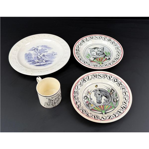 Transferware Alphabet Baby Child Dishes and Plates