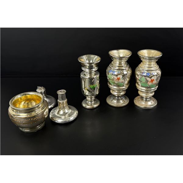 Mercury Glass Vases and Curtain Tie Rod Knobs