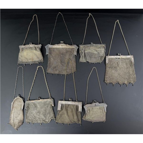 Victorian German Silver Mesh Flapper Purses