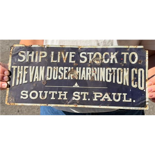 Ship Livestock to Van Dusen Minnesota Sign