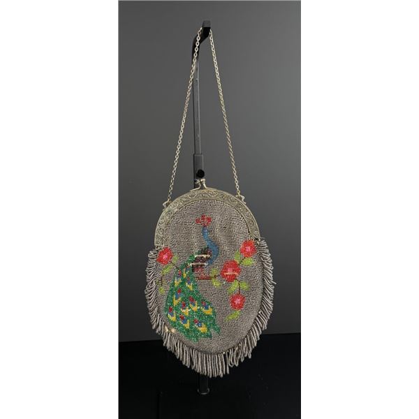 Art Deco Flapper Beaded Peacock Purse