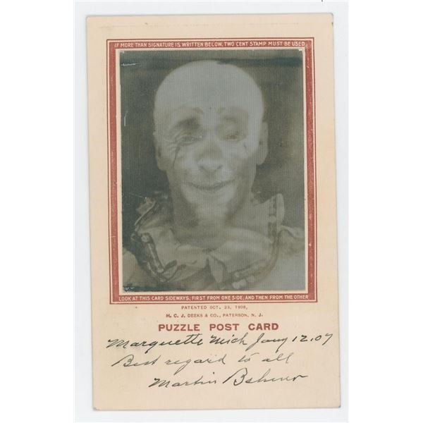 Craig Harper Lenticular Clown Puzzle Postcard