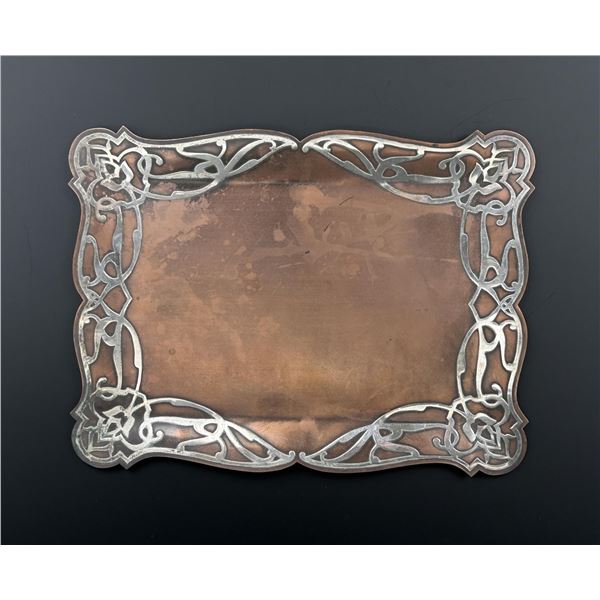 Arts & Crafts Heintz Silver on Copper Tray