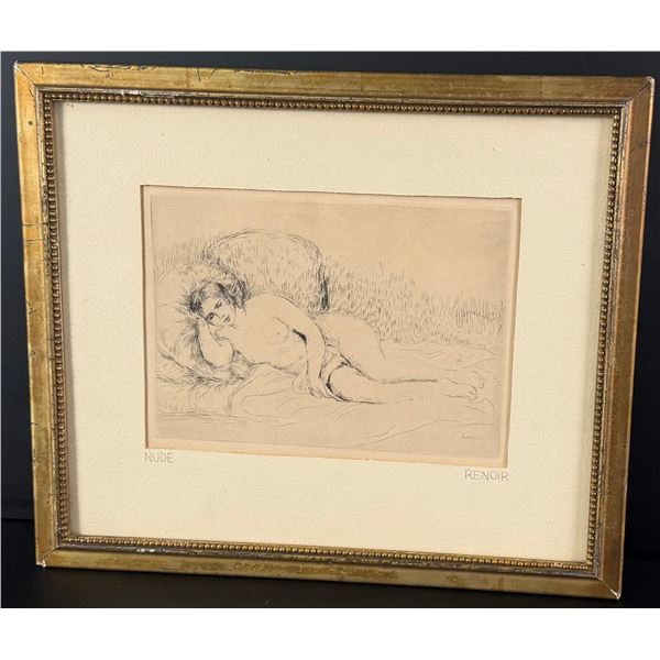 Pierre Auguste Renoir Reclining Nude Etching