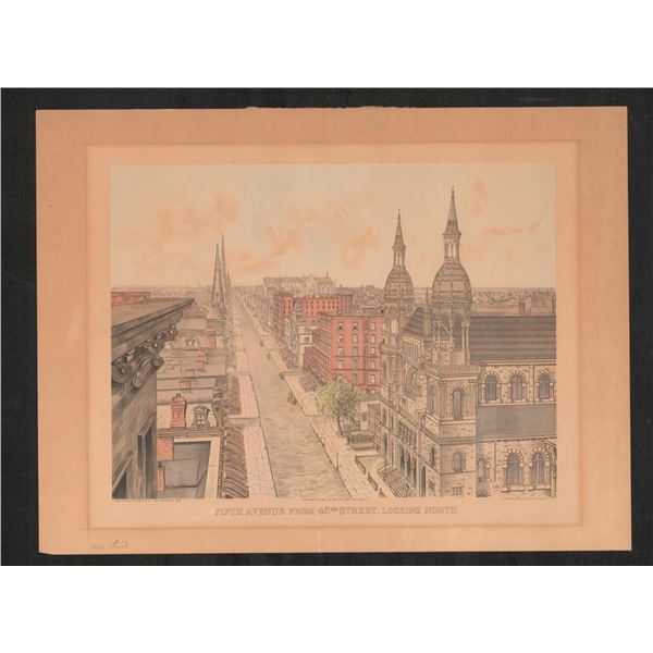 Fifth Avenue New York 42nd Street Chromolithograph