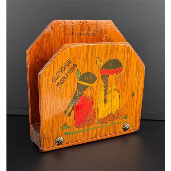 Glendive Montana Souvenir Wood Napkin Holder