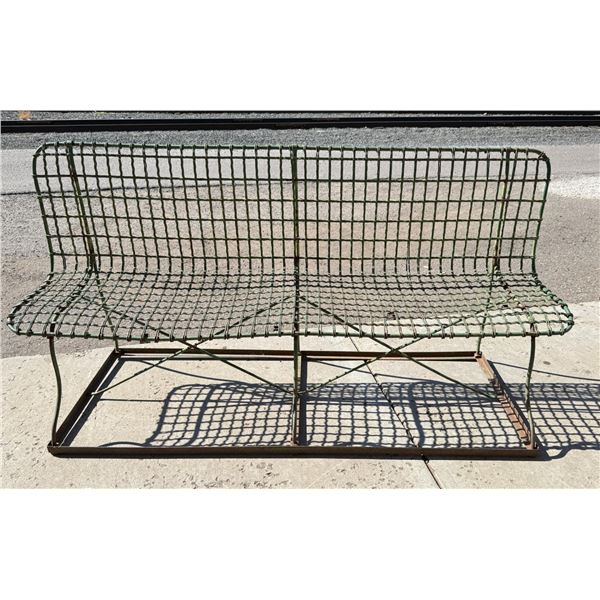 Antique Iron Mesh Racetrack Garden Bench