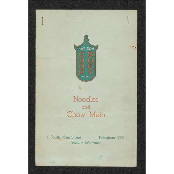 Yat Son Helena Montana Chinese Restaurant Menu