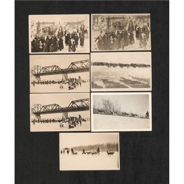 Hudson Bay Dog Sled Race Canada RPPC Postcards