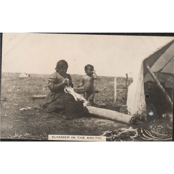 Summer in the Arctic Eskimo Indian RPPC Postcard