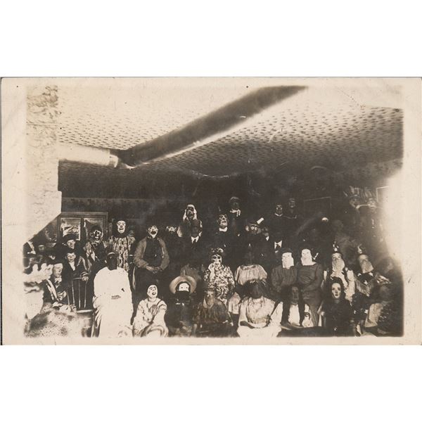 Masquerade Halloween Costume Party RPPC Postcard