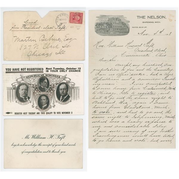 1908 William Taft Presidential Election Letters