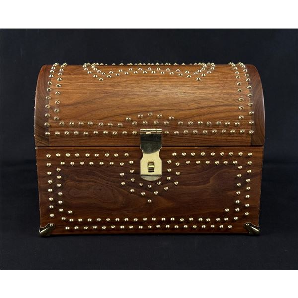 Custom Made Walnut Treasure Chest Lockbox Coffer