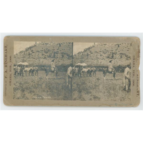 F.A. Rinehart Indian Ponies Stereoview