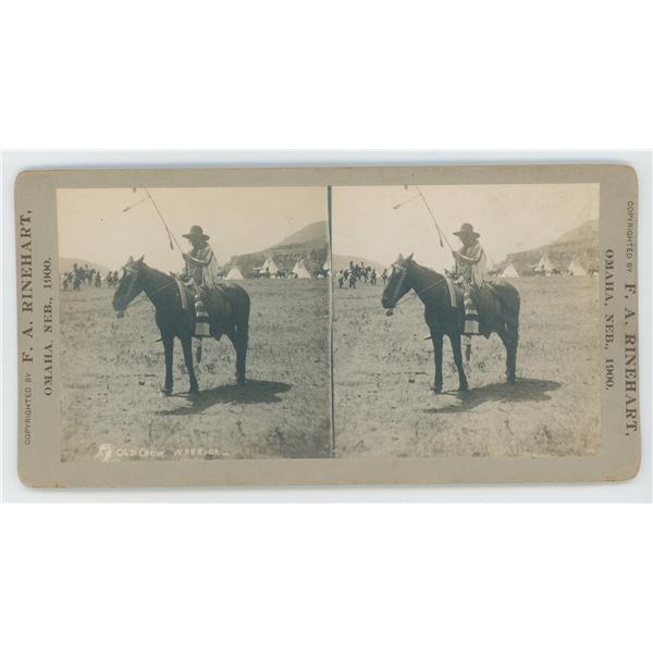 F.A. Rinehart Old Crow Indian Warrior Stereoview