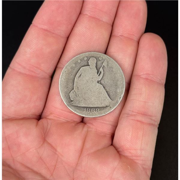 1868 S Seated Liberty Silver Half Dollar