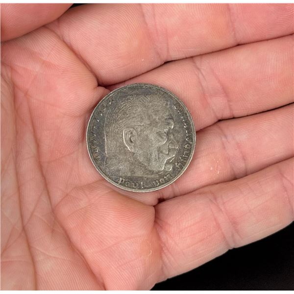 1935 German 5 Reichsmark Silver Coin