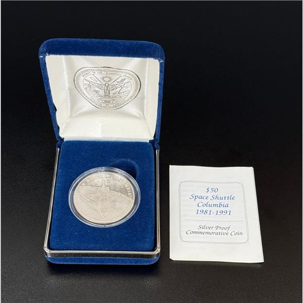 1991 $50 Space Shuttle Columbia Silver Coin