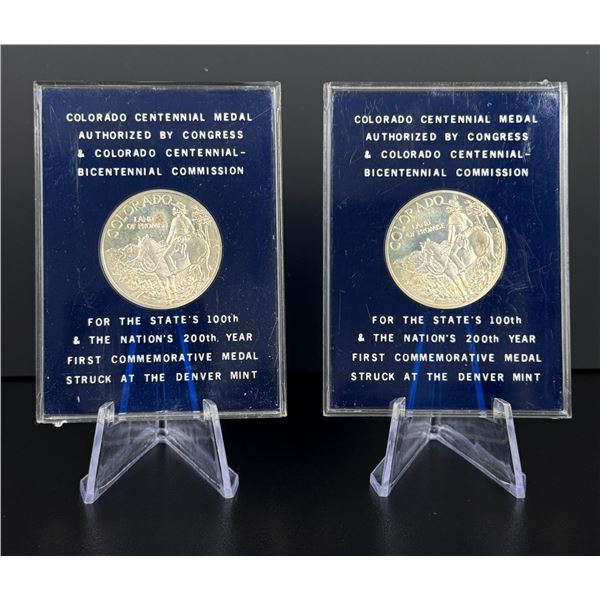 1976 Colorado Centennial Silver Medals Denver Mint