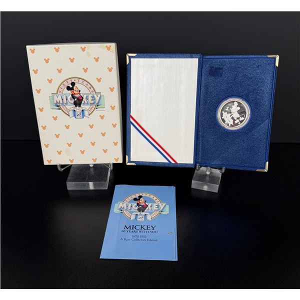Mickey Mouse 60th Anniversary Proof Silver Round