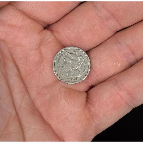 1865 Three Cent Nickel Coin