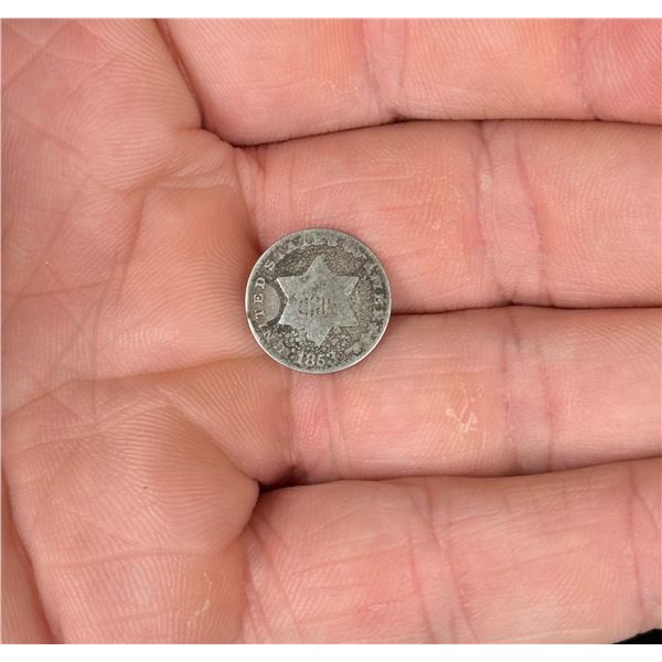 1853 Three Cent Trime Silver Coin