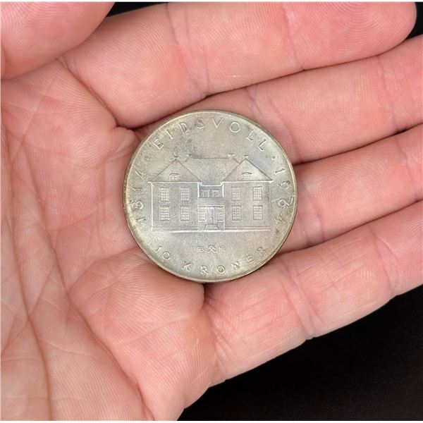 1964 Norwegian 10 Kroner Silver Coin