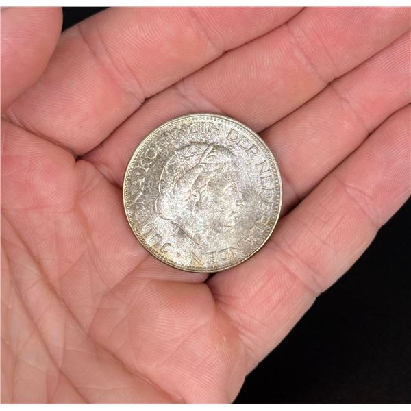 1963 Netherlands 2 1/2 Gulden Silver Coin