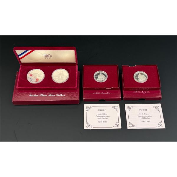 Olympic and Washington Silver Proof Dollars