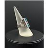 Image 3 : Navajo Sterling Silver Chip Inlay Ring