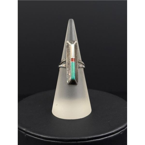 Zuni Sterling Silver Turquoise Pearl Ring