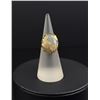 Image 1 : 14K Gold Chinese Jadeite Leaf Ring
