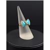 Image 2 : 14K Gold Turquoise Bow Tie Ring