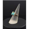 Image 3 : 14K Gold Turquoise Bow Tie Ring