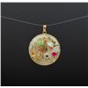 Image 1 : 14K Gold RJW Chinese Jade Donut Pendant