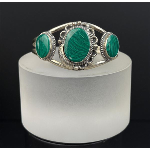Navajo Alpaca Silver Malachite Bracelet