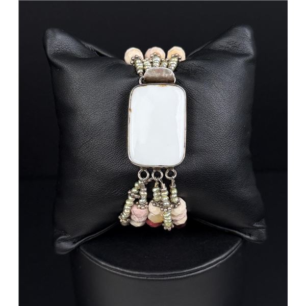 Sterling Silver White Jasper Bracelet