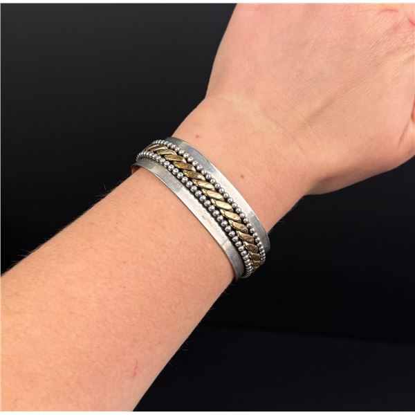 Tom Hawk Navajo Sterling Silver Rope Bracelet