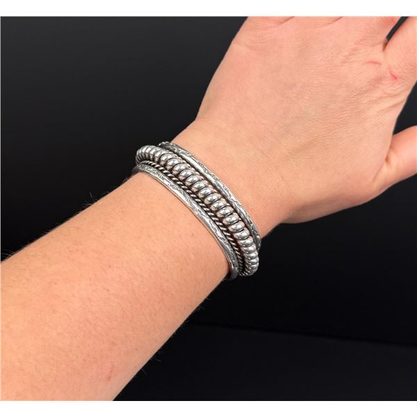 Nora Tahe Navajo Sterling Silver Cuff Bracelet