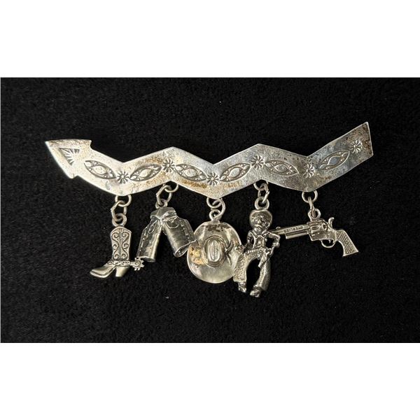 Navajo Sterling Silver Western Charm Brooch