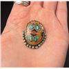 Image 1 : Navajo Sterling Silver Walnut Turquoise Pendant