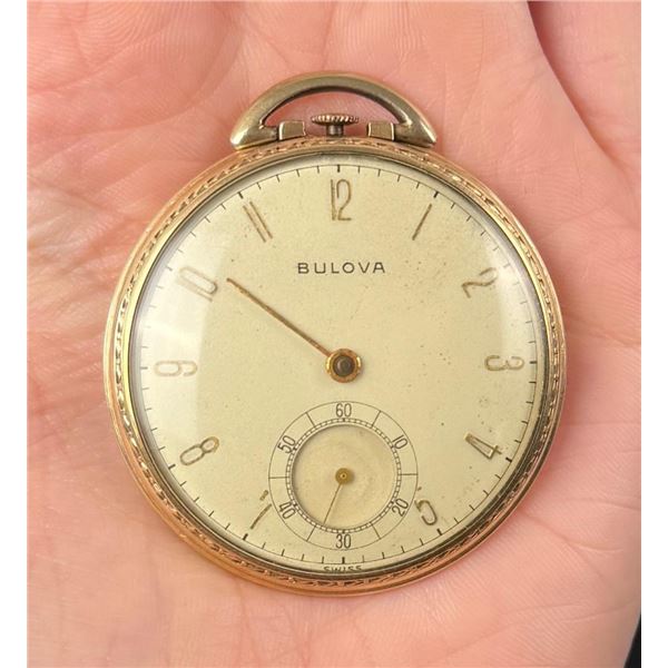 10k Gold Filled Bulova Caliber 17AH Pocket Watch