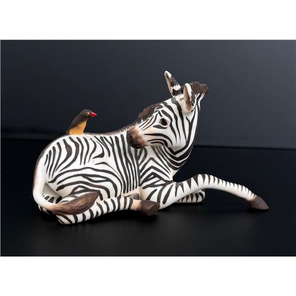 Happy Landing Franklin Mint Porcelain Zebra