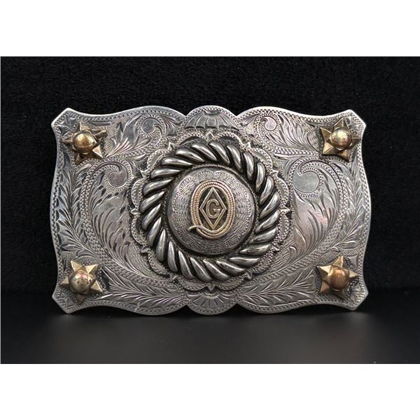Sterling Silver Keyston Bros Cowboy Belt Buckle