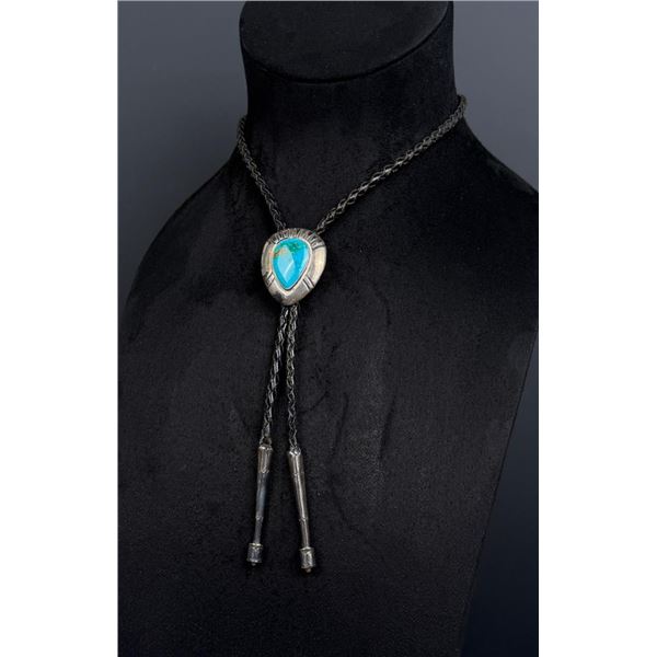 Navajo Sterling Silver Turquoise Bolo Tie