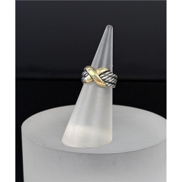 David Yurman Sterling 14k X Band Gold Ring