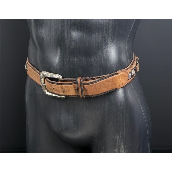Western Leather Cowboy Concho Belt