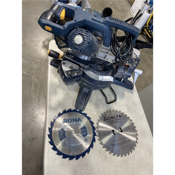 RONA MITRE SAW WITH 2 SAW BLADES. WORKING