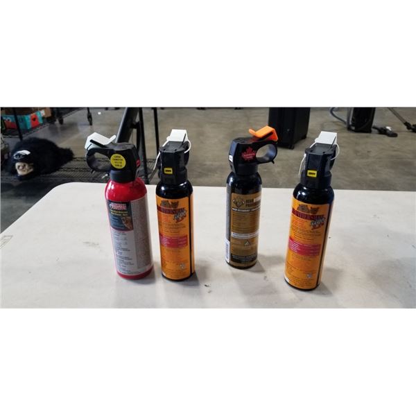 4 CANS BEAR SPRAY. 3 EXP 2030 , 1 EXP 2029