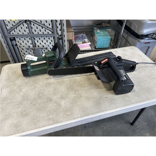 ELECGRIC CHAINSAW AND HEDGE TRIMMER, MASTER CRAFT AND BLACK AND DECKER